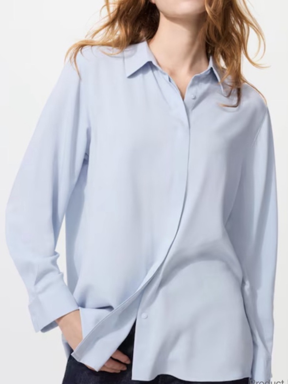 UNIQLO Light Blue Rayon Blouse